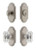 Grandeur Hardware - Arc Short Plate Entry Set with Baguette Clear Crystal Knob in Satin Nickel - ASPEXTBCC - 885213