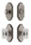 Grandeur Hardware - Arc Short Plate Entry Set with Baguette Clear Crystal Knob in Antique Pewter - ASPEXTBCC - 885216