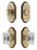 Grandeur Hardware - Arc Short Plate Entry Set with Baguette Clear Crystal Knob in Vintage Brass - ASPEXTBCC - 885221