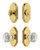 Grandeur Hardware - Arc Short Plate Entry Set with Brilliant Crystal Knob in Lifetime Brass - ASPEXTBCK - 885241