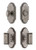 Grandeur Hardware - Arc Short Plate Entry Set with Carre Knob in Antique Pewter - ASPEXTCAK - 885282
