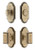 Grandeur Hardware - Arc Short Plate Entry Set with Carre Knob in Vintage Brass - ASPEXTCAK - 885293