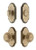 Grandeur Hardware - Arc Short Plate Entry Set with Circulaire Knob in Vintage Brass - ASPEXTCIK - 885359