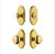 Grandeur Hardware - Arc Short Plate Entry Set with Fifth Avenue Knob in Lifetime Brass - ASPEXTFVK - 885433