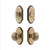 Grandeur Hardware - Arc Short Plate Entry Set with Fifth Avenue Knob in Vintage Brass - ASPEXTFVK - 885437