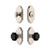 Grandeur Hardware - Arc Short Plate Entry Set with Lyon Knob in Polished Nickel - ASPEXTLYK - 885476