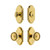Grandeur Hardware - Arc Short Plate Entry Set with Soleil Knob in Lifetime Brass - ASPEXTSOL - 885529