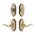 Grandeur Hardware - Arc Short Plate Entry Set with Bellagio Lever in Vintage Brass - ASPEXTBEL - 885557