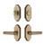 Grandeur Hardware - Arc Short Plate Entry Set with Carre Lever in Vintage Brass - ASPEXTCAL - 885575