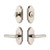 Grandeur Hardware - Arc Short Plate Entry Set with Carre Lever in Polished Nickel - ASPEXTCAL - 885578