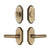 Grandeur Hardware - Arc Short Plate Entry Set with Carre Lever in Vintage Brass - ASPEXTCAL - 885581
