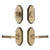 Grandeur Hardware - Arc Short Plate Entry Set with Soleil Lever in Vintage Brass - ASPEXTSOL - 885647