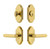 Grandeur Hardware - Arc Short Plate Entry Set with Carre Lever in Lifetime Brass - ASPEXTCAL - 885691