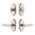 Grandeur Hardware - Arc Short Plate Entry Set with Carre Lever in Polished Nickel - ASPEXTCAL - 885692