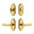 Grandeur Hardware - Arc Short Plate Entry Set with Carre Lever in Lifetime Brass - ASPEXTCAL - 885697