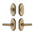 Grandeur Hardware - Arc Short Plate Entry Set with Carre Lever in Vintage Brass - ASPEXTCAL - 885701