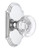 Grandeur Hardware - Arc Short Plate Privacy with Bordeaux Knob in Bright Chrome - ARCBOR - 821225