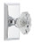 Grandeur Hardware - Carre Plate Privacy with Biarritz Crystal Knob in Bright Chrome - CARBIA - 825212