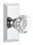 Grandeur Hardware - Carre Short Plate Privacy with Chambord Crystal Knob in Bright Chrome - CARCHM - 825274