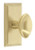 Grandeur Hardware - Carre Short Plate Passage with Eden Prairie Knob in Satin Brass - CAREDN - 879452