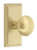 Grandeur Hardware - Carre Short Plate Passage with Fifth Avenue Knob in Satin Brass - CARFAV - 879455