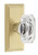 Grandeur Hardware - Carre Short Plate Double Dummy with Baguette Clear Crystal Knob in Satin Brass - CARBCC - 879590