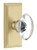 Grandeur Hardware - Carre Plate Double Dummy with Provence Crystal Knob in Satin Brass - CARPRO - 879602