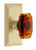 Grandeur Hardware - Carre Short Plate Privacy with Baguette Amber Crystal Knob in Satin Brass - CARBCA - 879630