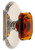 Grandeur Hardware - Arc Short Plate Passage with Baguette Amber Crystal Knob in Polished Nickel - ARCBCA - 884310