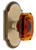 Grandeur Hardware - Arc Short Plate Passage with Baguette Amber Crystal Knob in Vintage Brass - ARCBCA - 884321