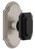 Grandeur Hardware - Arc Short Plate Passage with Baguette Black Crystal Knob in Satin Nickel - ARCBCB - 884327