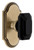 Grandeur Hardware - Arc Short Plate Passage with Baguette Black Crystal Knob in Vintage Brass - ARCBCB - 884329