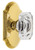 Grandeur Hardware - Arc Short Plate Passage with Baguette Clear Crystal Knob in Lifetime Brass - ARCBCC - 884339