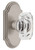 Grandeur Hardware - Arc Short Plate Passage with Baguette Clear Crystal Knob in Satin Nickel - ARCBCC - 884343