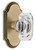 Grandeur Hardware - Arc Short Plate Passage with Baguette Clear Crystal Knob in Vintage Brass - ARCBCC - 884353