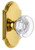 Grandeur Hardware - Arc Short Plate Passage with Bordeaux Crystal Knob in Lifetime Brass - ARCBOR - 884372