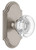 Grandeur Hardware - Arc Short Plate Passage with Bordeaux Crystal Knob in Satin Nickel - ARCBOR - 884375