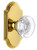 Grandeur Hardware - Arc Short Plate Passage with Bordeaux Crystal Knob in Lifetime Brass - ARCBOR - 884380