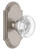 Grandeur Hardware - Arc Short Plate Passage with Bordeaux Crystal Knob in Satin Nickel - ARCBOR - 884383