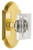 Grandeur Hardware - Arc Short Plate Passage with Carre Crystal Knob in Lifetime Brass - ARCCCR - 884412