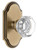 Grandeur Hardware - Arc Short Plate Passage with Chambord Crystal Knob in Vintage Brass - ARCCHM - 884425