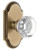 Grandeur Hardware - Arc Short Plate Passage with Chambord Crystal Knob in Vintage Brass - ARCCHM - 884433