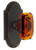 Grandeur Hardware - Arc Short Plate Privacy with Baguette Amber Crystal Knob in Timeless Bronze - ARCBCA - 884740