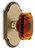 Grandeur Hardware - Arc Short Plate Privacy with Baguette Amber Crystal Knob in Vintage Brass - ARCBCA - 884741