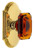 Grandeur Hardware - Arc Short Plate Privacy with Baguette Amber Crystal Knob in Lifetime Brass - ARCBCA - 884743