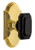Grandeur Hardware - Arc Short Plate Privacy with Baguette Black Crystal Knob in Lifetime Brass - ARCBCB - 884751