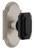 Grandeur Hardware - Arc Short Plate Privacy with Baguette Black Crystal Knob in Satin Nickel - ARCBCB - 884755