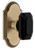 Grandeur Hardware - Arc Short Plate Privacy with Baguette Black Crystal Knob in Vintage Brass - ARCBCB - 884765