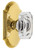 Grandeur Hardware - Arc Short Plate Privacy with Baguette Clear Crystal Knob in Lifetime Brass - ARCBCC - 884767