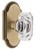 Grandeur Hardware - Arc Short Plate Privacy with Baguette Clear Crystal Knob in Vintage Brass - ARCBCC - 884781